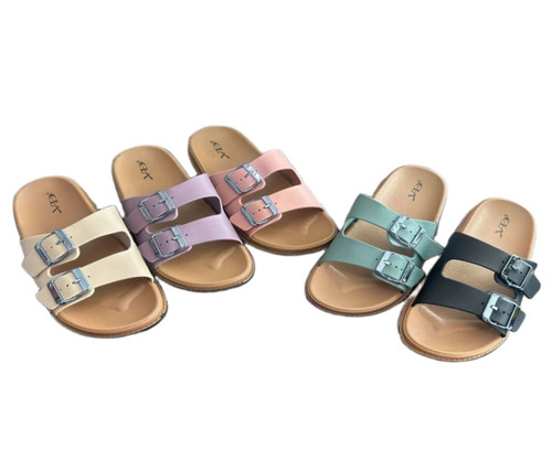 Ladies Woven Strap Platform Slide Sandals