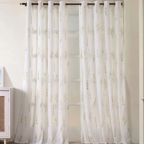 White Printed Curtain