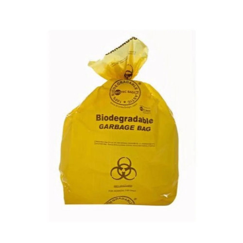 Yellow Printed Biodegradable Biohazard Bag