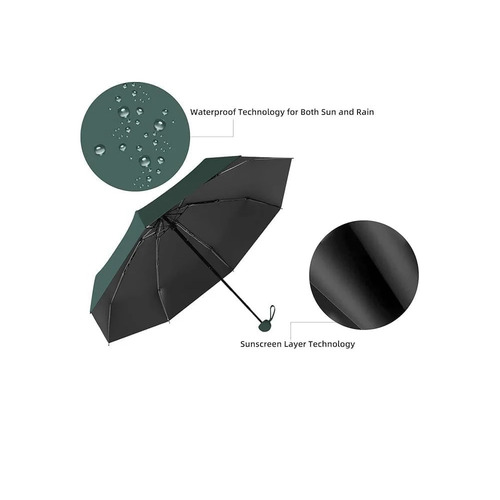 3 Fold Green Colour UV Big Size Umbrella For Sun Protection