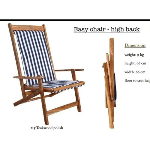 High Back Wooden Folding Easy Chair