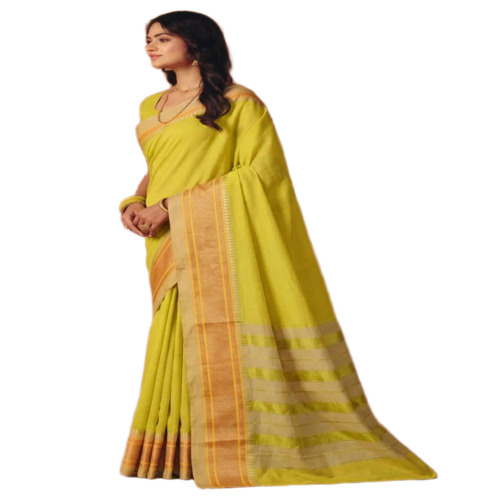 Lemon Color Cotton Silk Saree