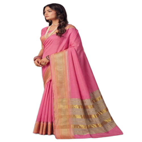 Pink Cotton Silk Saree
