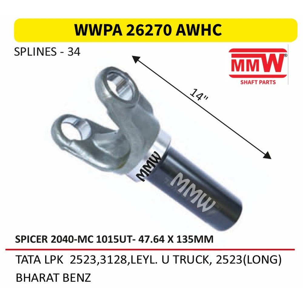 Tata LPK 2523 Propeller Shaft Weld Plug Assembly