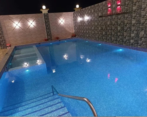 Custom Residential Swimming Pool With Stone Waterfall