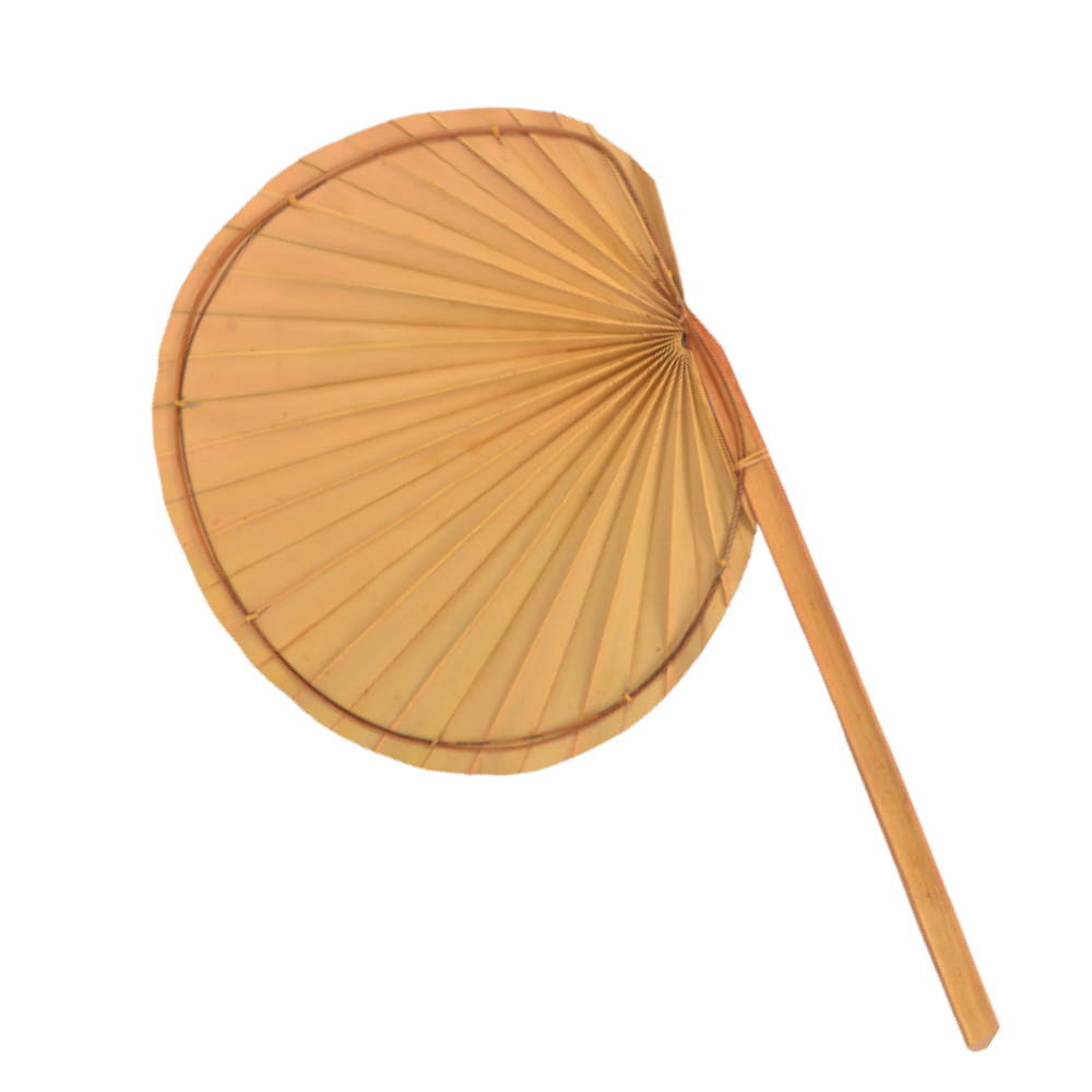 Traditional Handmade Palm Leaf Hand Fan - Color: Brown