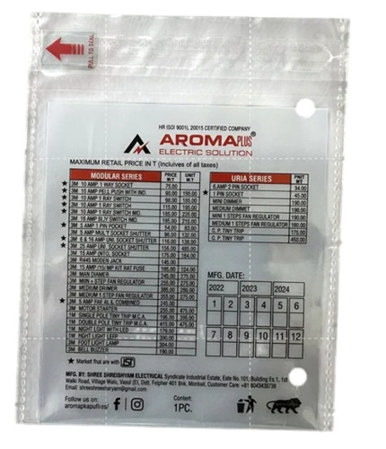 Electronic Accessories Packaging Printed Bopp Bag