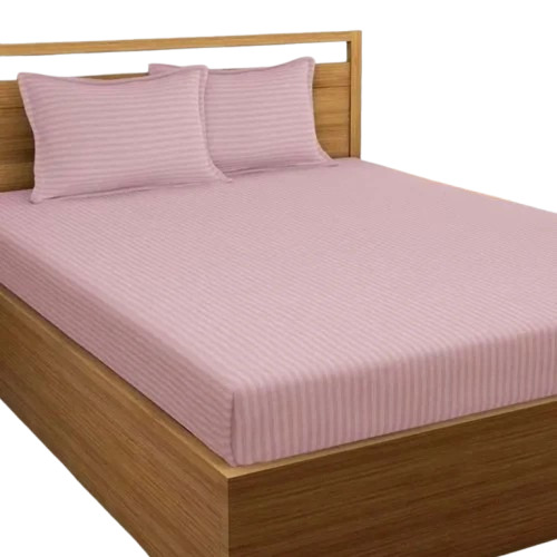 Striped Satin Double Bed Sheet