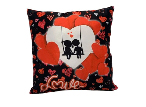 Black Red Printed Cushion