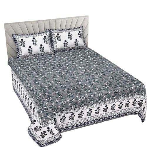 Breathable Cotton Printed Bed Sheet
