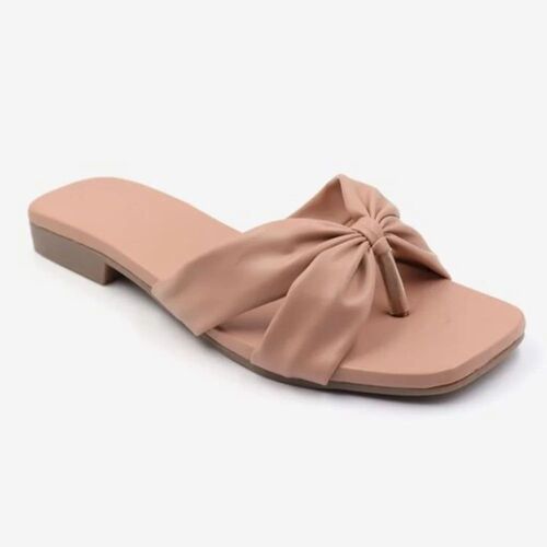 Peach Strap Ladies Flats Sandal