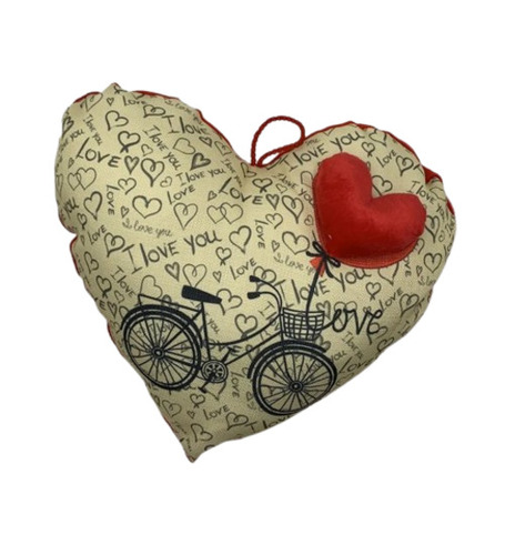 Stylist Heart Shape Printed Cushion