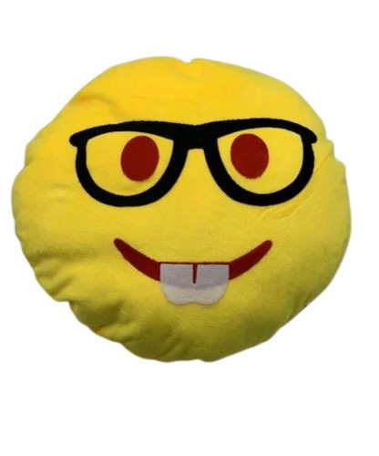 Yellow Round Printed Cushion
