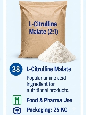 L-Citrulline Malate Amino Acid Powder - Application: Sports Nutrition And Nutritional Supplement Formulations