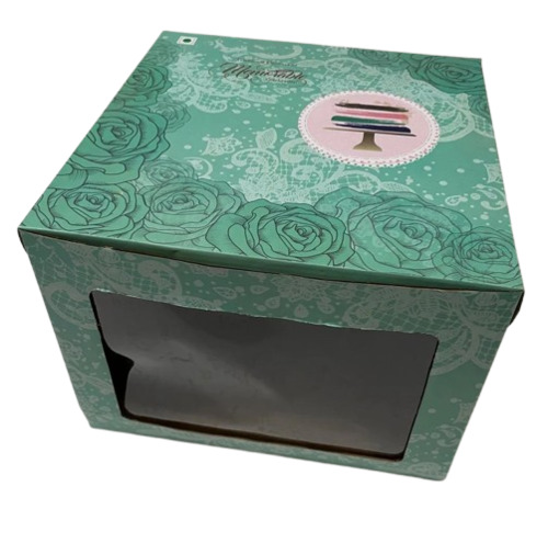 12x12x9 Inch Teal Green Printed Duplex Paper Cake Box