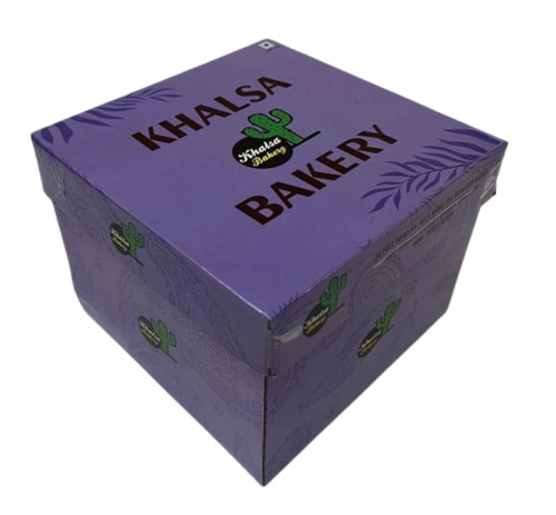7x7x5 Inch Purple Paper Cake Box