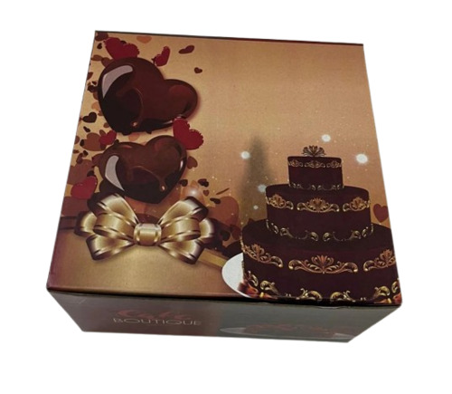 8/8/5 Inch Brown Printed Duplex Paper Cake Box