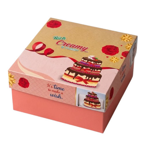 8x8x5 Inch Pink Printed Cake Box