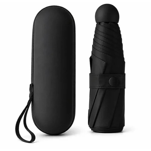 Black Folding Umbrella With Storage Case