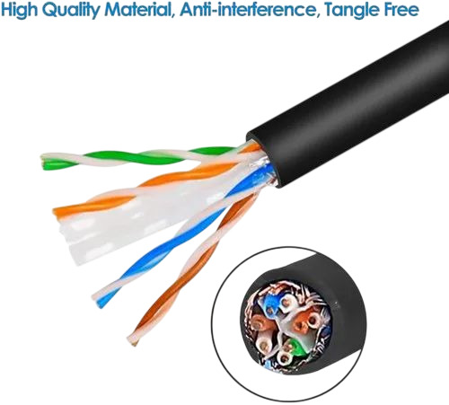 Black Cat6 Snag Less Ethernet Patch Cable