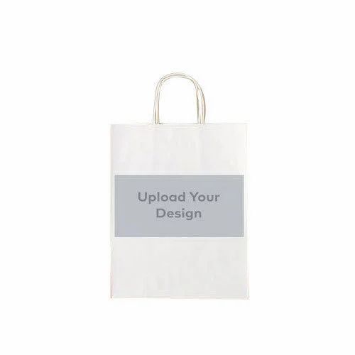 White Craft Paper Customized Carry Bag