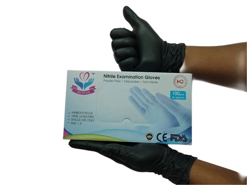 Black Nitrile Powder Free Gloves