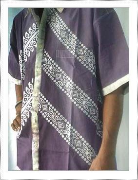 Mauve Color Batik Beach Mens Shirts