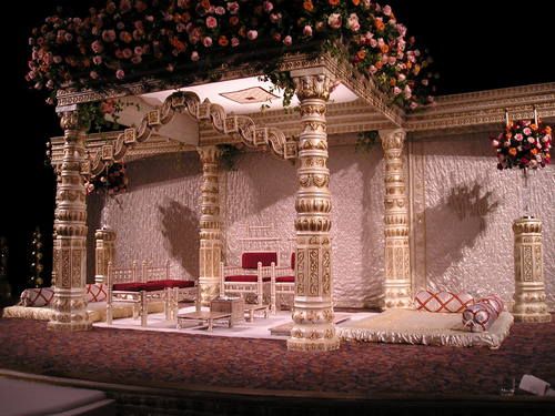 Wedding Mandap - Intricately Carved Wood & Fiberglass | Customizable for All Religious Traditions, Enchanting Design Elements