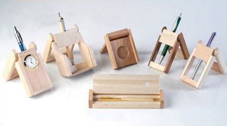 Office Table Top Wooden Pen Stand
