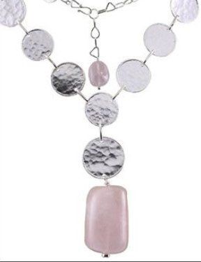 Sterting Silver Necklace With Studded Stone