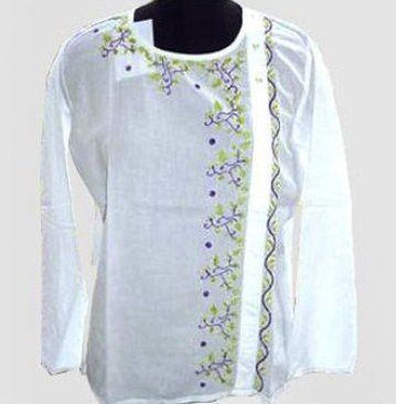 White Ladies Kurta With Embroidery