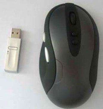 Black Wireless Optical Computer Mouse