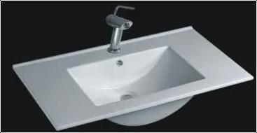 Rectangular White Colored Thin Counter Basin