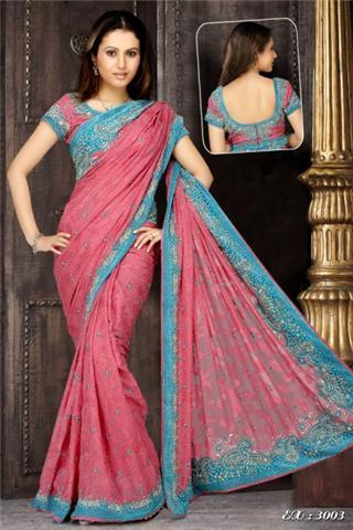 Available In Various Colors Womens Shimmer Georgette Saree