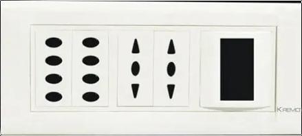 सफेद रंग का इलेक्ट्रिकल स्विच बोर्ड 