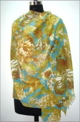 Silk Wool Printed Shawl