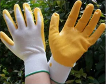 Cotton Yellow Nitril Coated Palm Working Gloves 