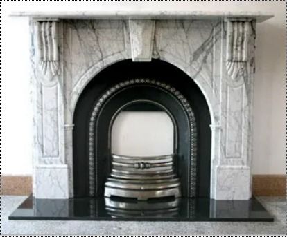 White Indian Marble Fireplace  Use: Home Decoration