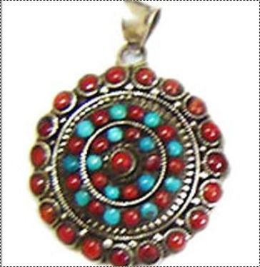 Designer Coral Stone Pendant Size: Customized