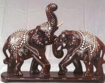 Decorative Wooden Elephant Statues