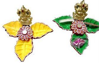 Ethnic Leaf Shape Terracotta Diyas Size: Vary