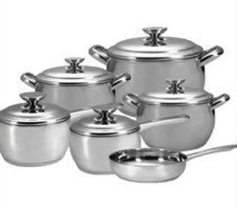 Metal Deluxe Belly Stainless Steel Cookware Set