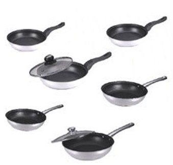 Non Stick Fry Pan - Stainless Steel, Lightweight Design with or without Lid, Even Non-Stick Coating