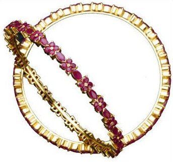 Designer Studded Ruby Gemstone Bangles