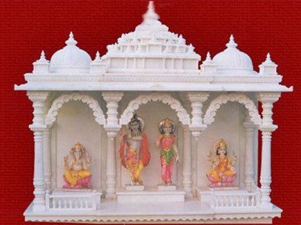 Eco-Friendly Handcrafted White Makrana Marble Temples