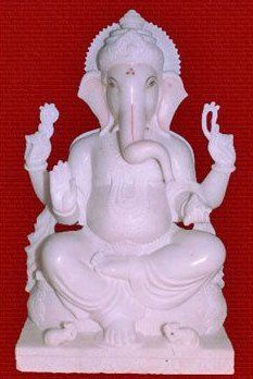 Lord Ganesha White Marble Statues