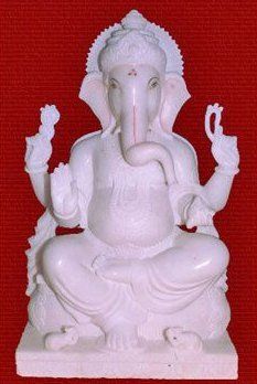 Durable Lord Ganesha White Marble Statues