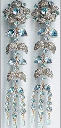 Precious Blue Topaz Earrings Size: Vary