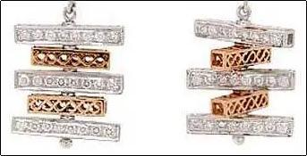 Golden Gold Earrings With Studded Diamond