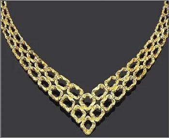 Womens Designer Gold Necklace 
